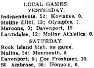 Rock Island Argus - Local Results - November 4th, 1912