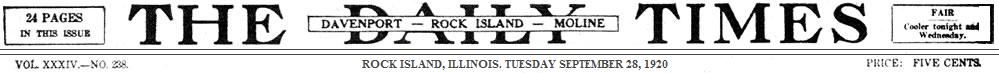 Davenport Daily Times - September 28th, 1920