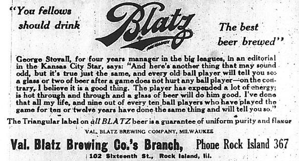 Blatz Beer Ad - 10/24/916 - Rock Island Argus