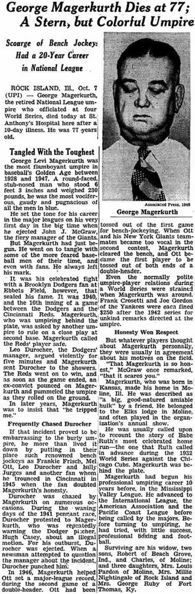 New York Times - October 6th 1966 - Obit